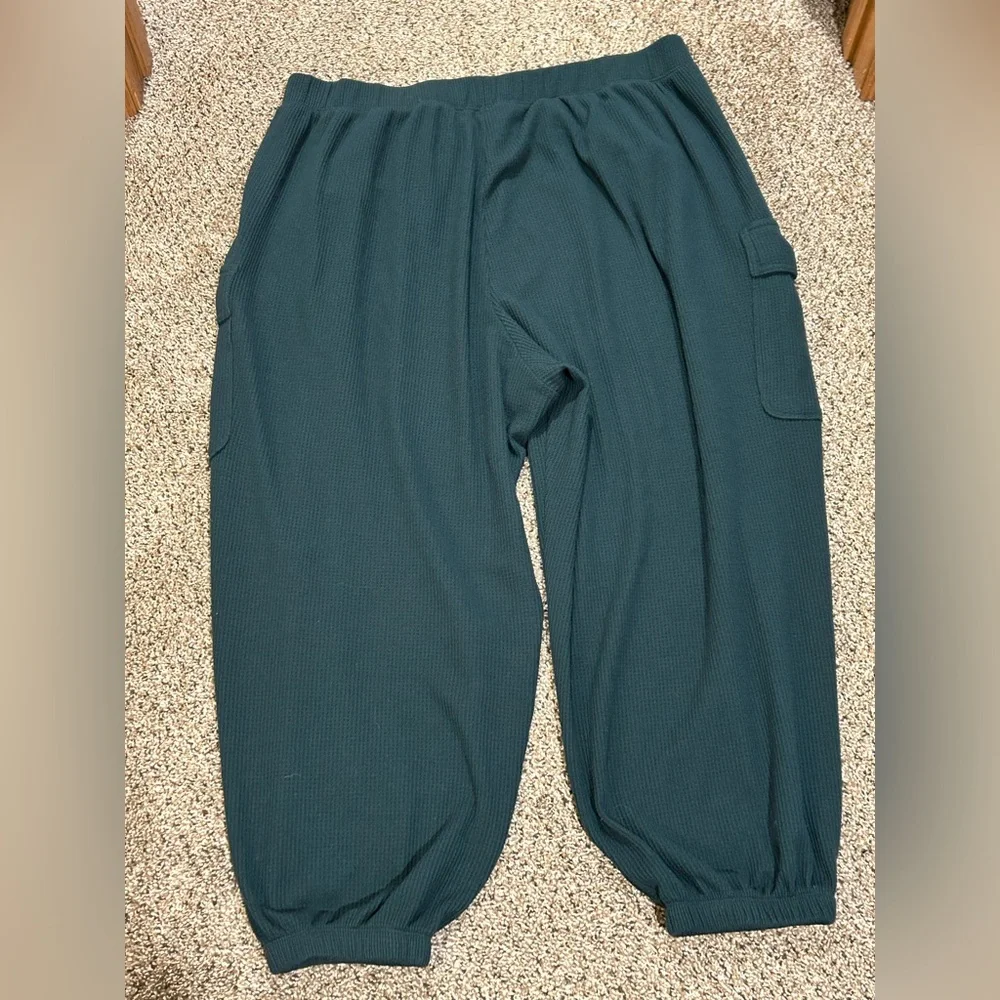 Aerie Teal Knit Cargp Pants - Picture 2 of 6